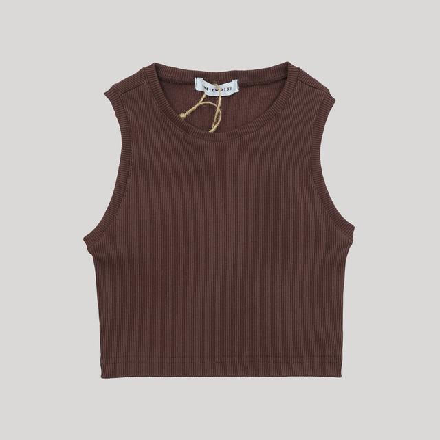 Ribbed Crop Top French Roast